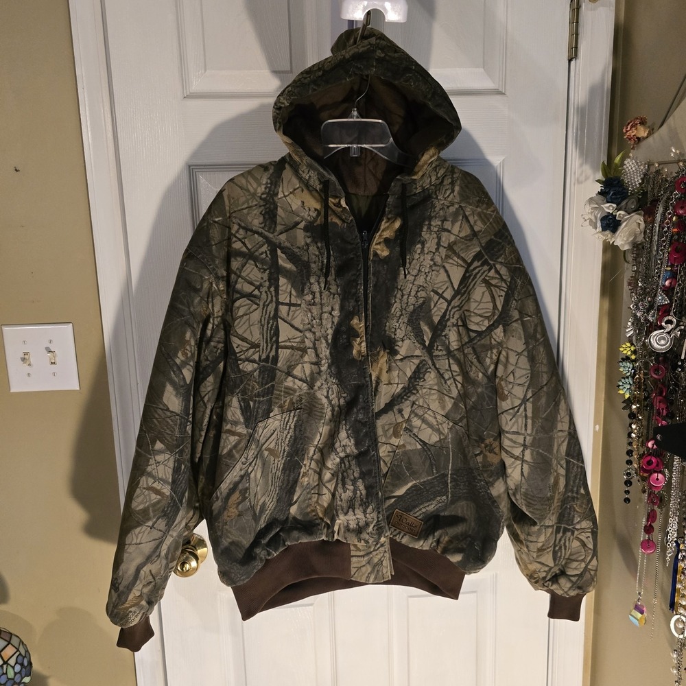 Walls Outdoors Mens 3XL Camo Hooded Insulated Hunting Jacket Made in USA